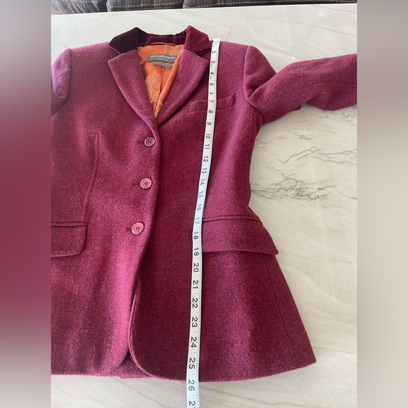 Women VON DORNBERG MUNICH NWT 3 Button Italian Tweed Blazer-Burgundy Red-36, US6 - Picture 4 of 12